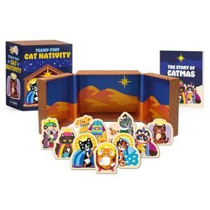 NIB Running Press Christmas Cat Nativity Desktop Catmas Cats Toy Gift Rp Minis